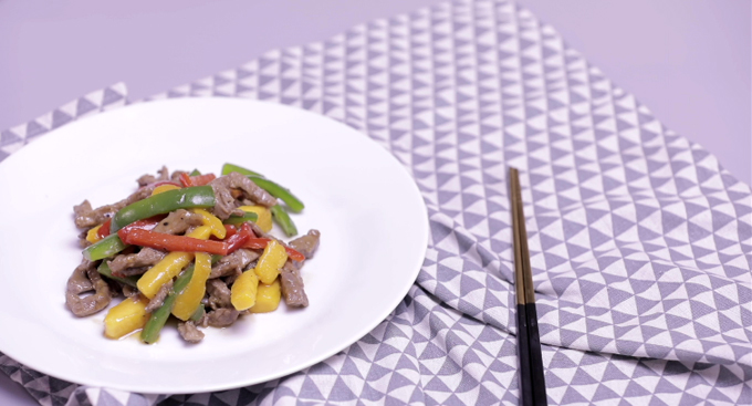 Mango fried beef fillet